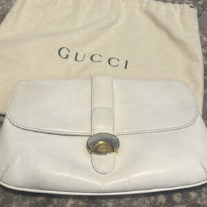 GUCCI VINTAGE WHITE CLUTCH